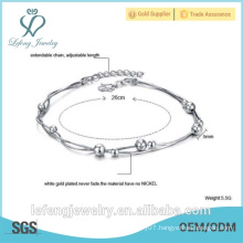 Elegant jewelry handmade jewelry white gold plated ankle bracelet for women